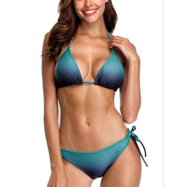 Charmo Women's Bikini Set Gradient Swimsuits Top with Bottom Swimwear Bathing Suits