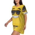 thumbnail image 2 of Kdxio Smiling With Sunglasses Print Pajamas Sets for Women Short-Sleeved Pjs with Lounge Shorts Two Piece Sleepwear S-4XL, 2 of 5