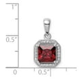 thumbnail image 4 of Sterling Silver Rhodium Plated Clear CZ and Square Red CZ Pendant QP5265JAN, 4 of 4