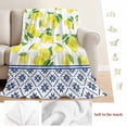 thumbnail image 5 of Yellow Lemons Blanket Soft Cozy Warm Throw Blanket for Couch, Plush Fuzzy Flannel Fleece Blankets for Sofa, Watercolor Summer Botanical Elegant Pastoral Bed Blankets Gifts for Men, 32"x48", 5 of 9