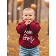 thumbnail image 4 of BemeyourBBs Toddler Baby Boys Valentines Sweater Outfits Heart Embroidery Crew Neck Knit Pullover Tops Spring Fall Winter Clothes, 4 of 9