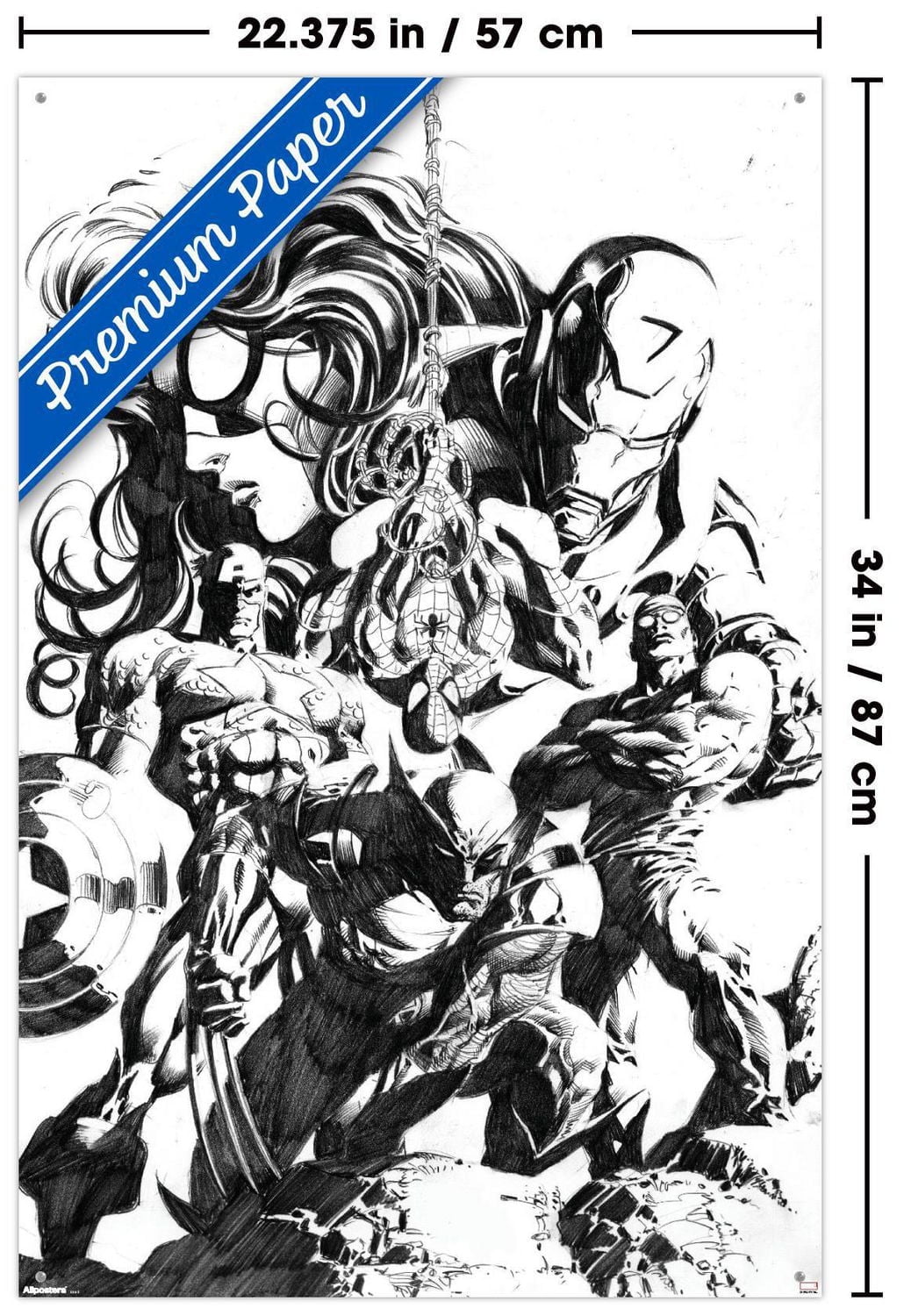 Marvel Sketch - Group Wall Poster