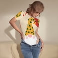 thumbnail image 3 of Fuzoiu Three Gnomes With Balloons Print Women's Short-Sleeved Onesie, Short Sleeve Body Suits, Women Round Neck Bodysuits for Women,for Daily Wear, Parties, and Layering-Small, 3 of 7