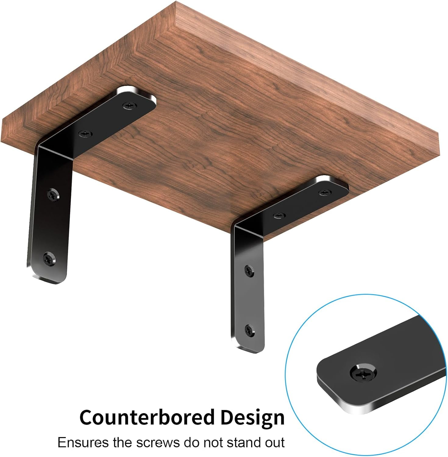 L Bracket Corner Brace, 6Pcs 65x65mm Joint Right Angle Brackets Heavy Duty Stainless Steel 90 Degree Bracket Fastener for Wood Shelves Chair Tables Dressers Furniture with Screws, Black