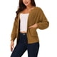 thumbnail image 4 of Cardigan de suéter de mujer INSPIRE CHIC, abierto en la parte delantera, de manga larga, tejido, casual, con bolsillos, 4 of 5