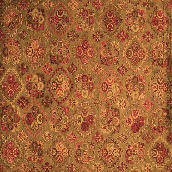 Ahgly Company Indoor Square Abstract Orange Contemporary Area Rugs, 6' Square