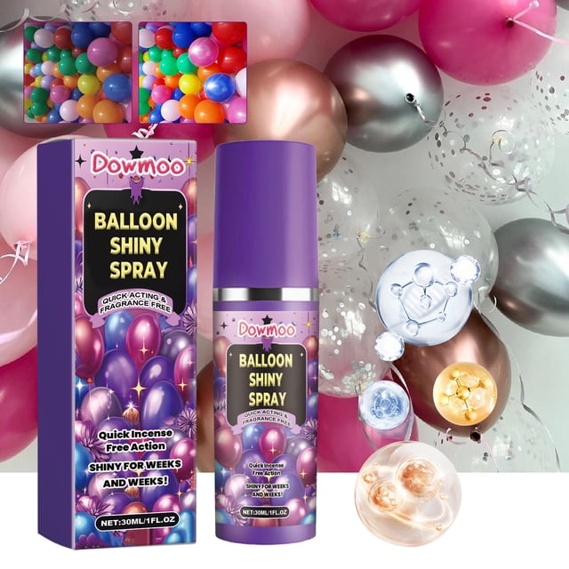 Xihbxyly Aerosol Brillante para Globos, Realce de Alto Brillo, Textura Suave y Delicada, Perfecto para Fiestas de Cumpleaños, Decoraciones para Eventos, Tamaño de 30 Ml, Seguro para La Salud.