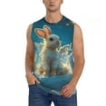 thumbnail image 1 of Bingfone Cute Angel Winged Rabbit Pattern Men's Tank Tops Workout Sleeveless Tee Shirts Running Beach Tanks for Men-XX-Large, 1 of 7