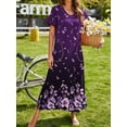 thumbnail image 4 of Avidlove Women Long Nightgowns Short Sleeve Full Length Nightshirt Side Split Nightdress Sleepwear with Pockets, 4 of 6
