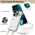 thumbnail image 5 of ShellTech for iPhone 13 Pro Max Case with Card Holder and Strap - Zipper Pocket,Crossbody Lanyard Strap,Credit Card Holder,Stand Ring,Cute Phone Wallet Case for Women,White, 5 of 10