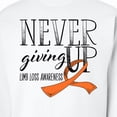 thumbnail image 3 of Inktastic Never Giving Up Limb Loss Awareness Orange Ribbon Adult Sweatshirt, 3 of 4