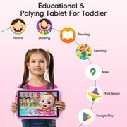 Kids Tablet,10.1 Inch Android Toddler Tablet with Case,8GB RAM 64GB ROM Tableta,APP Preinstalled,Parent Control,Kids Education Children Tablet with WiFi,Pink