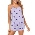 thumbnail image 2 of Rciityk Valentines Womens Pajama Sets Shorts Cute Heart Print Spaghetti Strap Tank Tops and Shorts Pjs Sets Summer Lounges Ladies Nightwear, 2 of 4