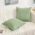 thumbnail image 6 of decorUhome Pack of 2 Decorative Throw Pillow Covers 18x18, Soft Corduroy Striped Couch Pillow Covers, Boho Modern Farmhouse Home Decor, Sage Green, 6 of 10