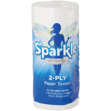 Georgia Pacific Sparkle ps Premium Perforated Paper Kitchen Towel Roll, 2-Ply, 11 x 8.8, White, 70 Sheets, 30 Rolls/Carton