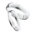 thumbnail image 3 of Pompeii3 Platinum Matching His Hers Polished Wedding Bands Set, 3 of 5
