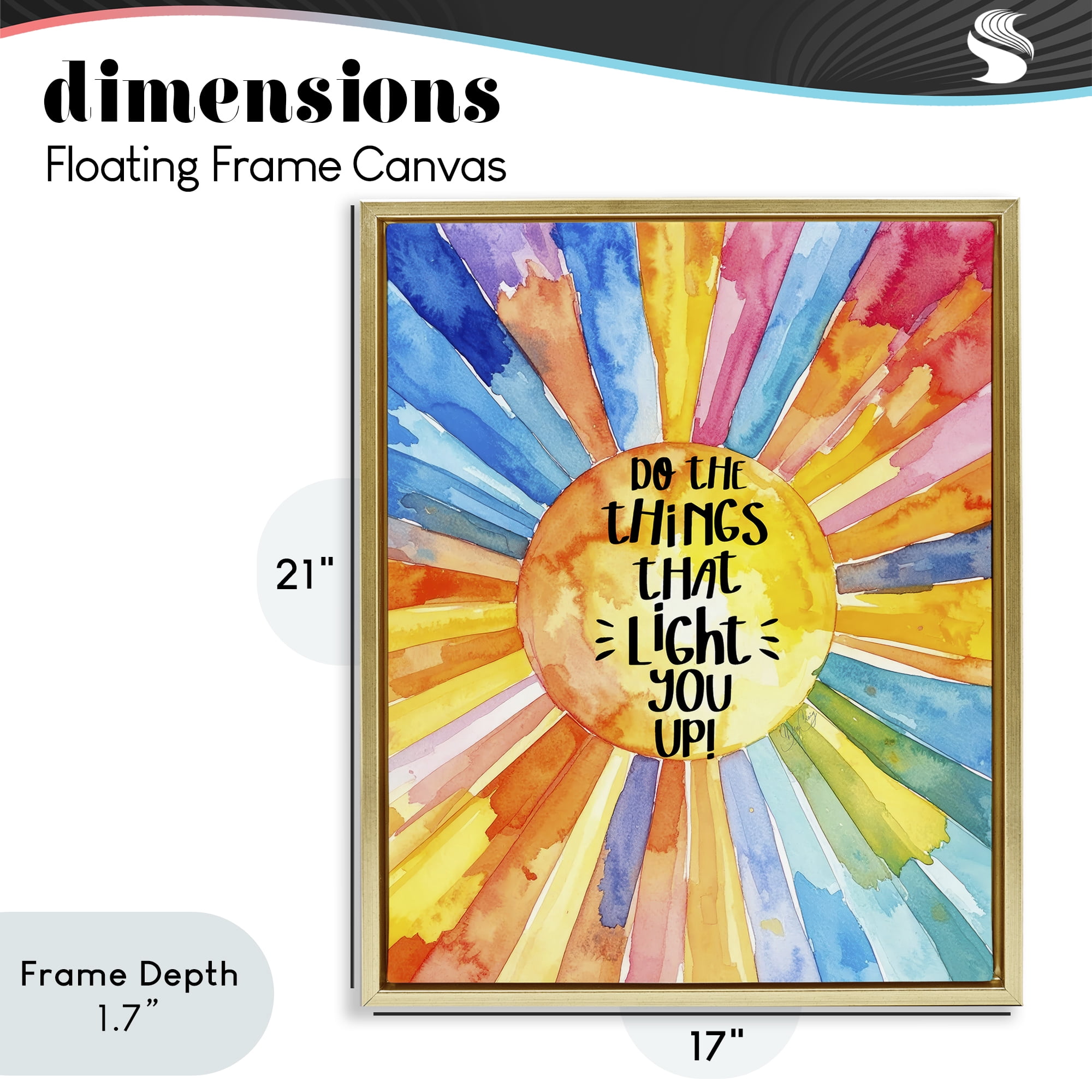 Stupell Industries Things That Light You Up Gold Framed Floater Canvas Wall Art, design by Shelly Craig