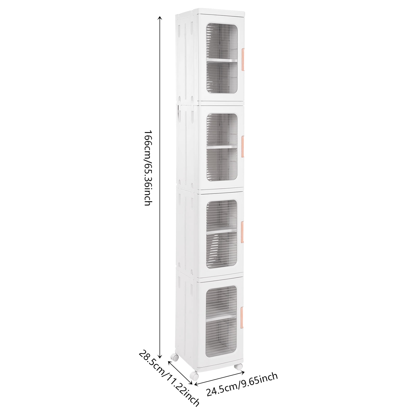 4-Tier Narrow Slim Storage Cabinet Narrow Tall Cabinet Cart Storage Tower for Bedroom, Kitchen Narrow Cabinet Deep Tall Narrow Cabinet Slim Bathroom Cabinet Narrow Cabinet For Small Spaces, Modern