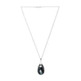 thumbnail image 5 of Juego de aretes y cadena ZVEZDA plata mexicana ley .925 negro, 5 of 5