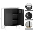 thumbnail image 3 of CHSHIN 47.2"H Black Metal Locker Storage Cabinet with 2-Mesh Doors,2-Shelves,3-Tier for Office,Home, 3 of 8