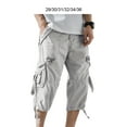 thumbnail image 2 of Sonducket Pantalones Cortos Casuales Para Hombres Tela Transpirable Bolsillos Prácticos Y Elegantes Pantalones Cortos Vintage Cargo De Verano Prendas para la parte inferior del cuerpo blanco 29, 2 of 6