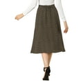 thumbnail image 3 of MODA NOVA Juniors Peasant Elastic Waist A-Line Printed Midi Skirt, 3 of 6