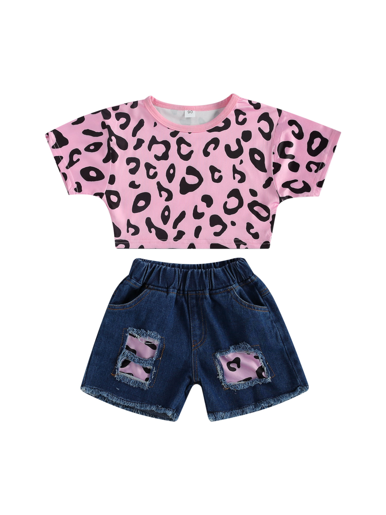 2Pcs Toddler Infant baby Girls Outfits Minnie T shirt Tops Shorts Sets Clothes 