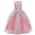 thumbnail image 1 of eKids Robe de Princesse pour Fille Longue en Tulle Robe de Demoiselle d'Honneur Costume Unicorn, 1 of 7