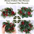 thumbnail image 3 of Triani 4Pcs Christmas Candle Holder Wreath Artificial Maple Leaves and Berries Candle Rings Greenery Pinecones Table Centerpiece for Festive Table Centerpiece Winter Holiday, 3 of 7