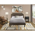 thumbnail image 7 of East West Furniture GBF-25-Q Wooden Bed Includes Black Textured Upholstered Headboard, Footboard and Wood Rails, Slats - Wooden 9 Legs - Black Finish, 7 of 7