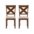 thumbnail image 2 of Linon Kraven Set of 2 X-Back Dining Chairs in Dark Hazelnut Brown Wood, 2 of 13