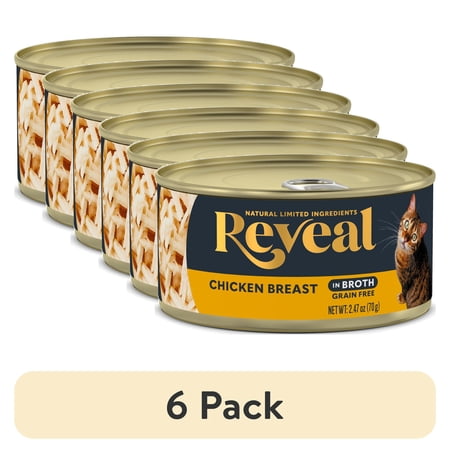 (6 pack) Reveal Natural Wet Cat Food, Chicken Breast in Broth, 2.47 oz