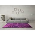 thumbnail image 3 of Ahgly Company Indoor Round Oriental Purple Modern Area Rugs, 6' Round, 3 of 4