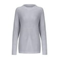 thumbnail image 4 of Baqcunre Plus Size Tops Women's Winter New Solid Knitted Loose Sleeve Large Sweater Coat Crewneck Sweatshirts Fall Outfits Women Trendy Grey XXL, 4 of 5