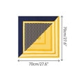 thumbnail image 3 of INSPIRE CHIC Women Contrast Color Polka Dots Printed Scarf, 27.6x27.6" Square Satin Symmetrical Neck Scarves Neckerchief 27.6x27.6"(LxW) Navy Blue Yellow, 3 of 6