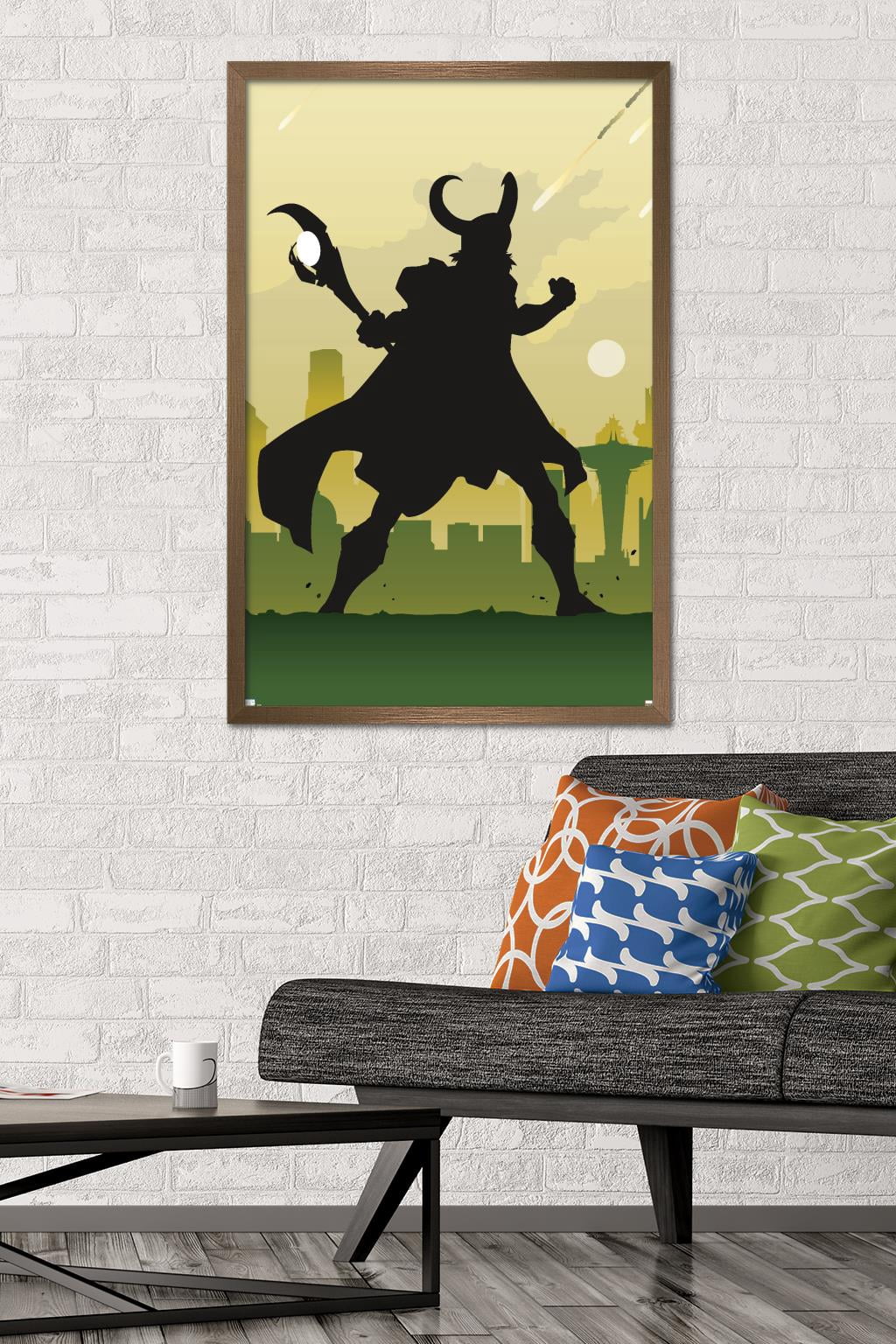 Marvel Comics - Loki - Minimalist Wall Poster, 22.375" x 34", Framed