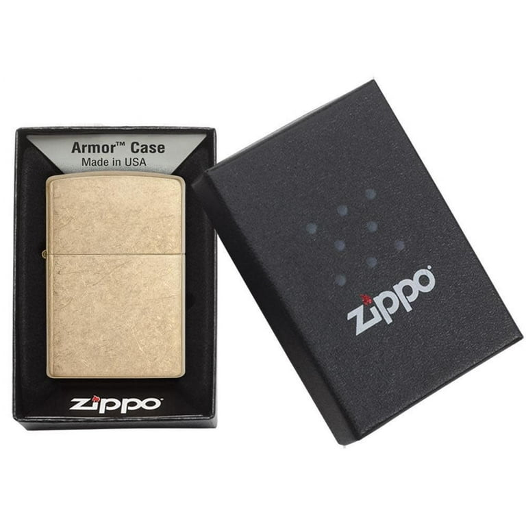 Zippo Armor Refillable Tumbled Brass Pocket Lighter