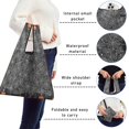 thumbnail image 5 of 5 Pack Foldable Shopping Bag,Spider Web Border Halloween Pattern Reusable Grocery Bags with Pockets,Large Reusable Tote Bags with Handles Waterproof & Lightweight, 5 of 6