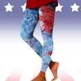 thumbnail image 4 of TOWED22 4th of July American Cute Leggings Tummy Control Tights American Flag Sporty High Rise Patriotic(Grey,XXL), 4 of 5