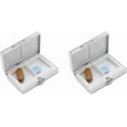 thumbnail image 4 of Set of 2 Rectangular-Shaped Pocket Purse Pill Box & Organizer With Dual Compartments (Silver Diamond Gem), 4 of 4