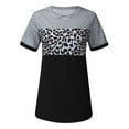 thumbnail image 4 of Pompotops Mode Femme Blouse à Col Rond Imprimé Manches Courtes T-Shirt Hauts d'Été, 4 of 5