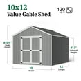 thumbnail image 4 of Little Cottage Co. 10x12 Value Gable Shed, Outdoor Wood Storage Do-It-Yourself Precut Kit, 4 of 13