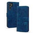 thumbnail image 1 of Nalacover for Samsung Galaxy S23 Ultra Wallet Case, Flower Cat Embossed Pattern Magnetic Premium PU Leather Soft Silicone Shockproof Cover with Card Slots Holder Kickstand Flip Folio Case,Blue, 1 of 8
