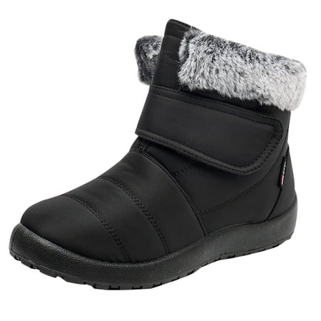 kamemir Winter Boots for Women Waterproof Snow Non Slip Snow Boots For Women Boots Women Shoes Women Boots for Outdoor Travel Holiday(Black 7)
