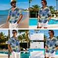 thumbnail image 4 of Xixirimido Palm Tree Print Matching Sets for Beach Vacation Men's Hawaiian Shirt & Women's Sleeveless Midi Dress Hawaiian Matched Couples Summer Outfits, XL, 4 of 7
