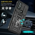 thumbnail image 4 of Case for Motorola Moto G Pure, Sliding Lens Camera Cover Protection Ring Kickstand Compatible with Magnetic Car Mount Military Grade Hybrid Rugged PC Soft TPU Shockproof Case, Black, 4 of 7