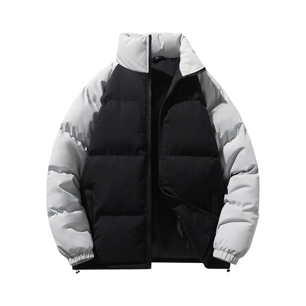 Puntoco Chaqueta De Plumón De Color Liso Para Hombre Con Bolsillo Con Cremallera Cálida, Chaqueta Informal Con Capucha Y Manga Larga