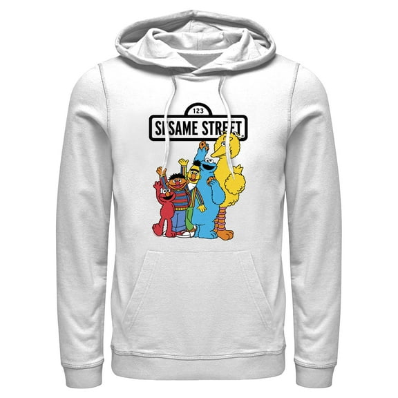 Men's Sesame Street Friend Group Wave  Pull Over Hoodie