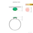 thumbnail image 5 of ANGARA Natural Oval Emerald Off-Centered Solitaire Ring With Diamonds in 925 Sterling Silver for Women (Size-7x5mm) | May Birthstone, Anniversary, Jewelry Gift for Women | Natural Emerald Ring, 5 of 10