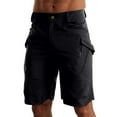 thumbnail image 2 of WTOBBY Men's Summer Solid Color Casual Multi-Pocket Sports Shorts, Quick-Drying Breathable Tactical Design for Outdoor Use,Black L, 2 of 4